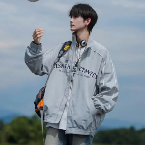 Áo Khoác Dù Ép 3 Lớp Nam Nữ Phối Tay Sọc In Chữ Kesnth -Htm Fashion