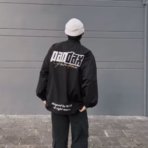 Áo Khoác Dù Nam Nữ Cổ Đứng Không Nón Phối Khóa Kéo In Chữ Pan Dax - Htm Fashion