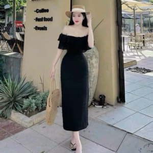 Đầm Váy Nữ Len Ren Phối Voan Dập Ly(Có Lót) Bh120G- Nana House