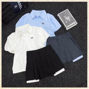 Áo Sơ Mi Cộc Tay Bồng Thêu Họa Tiết Chữ Good Mood Cực Xinh Dành Cho Bạn Nữ - Chipxinhxk