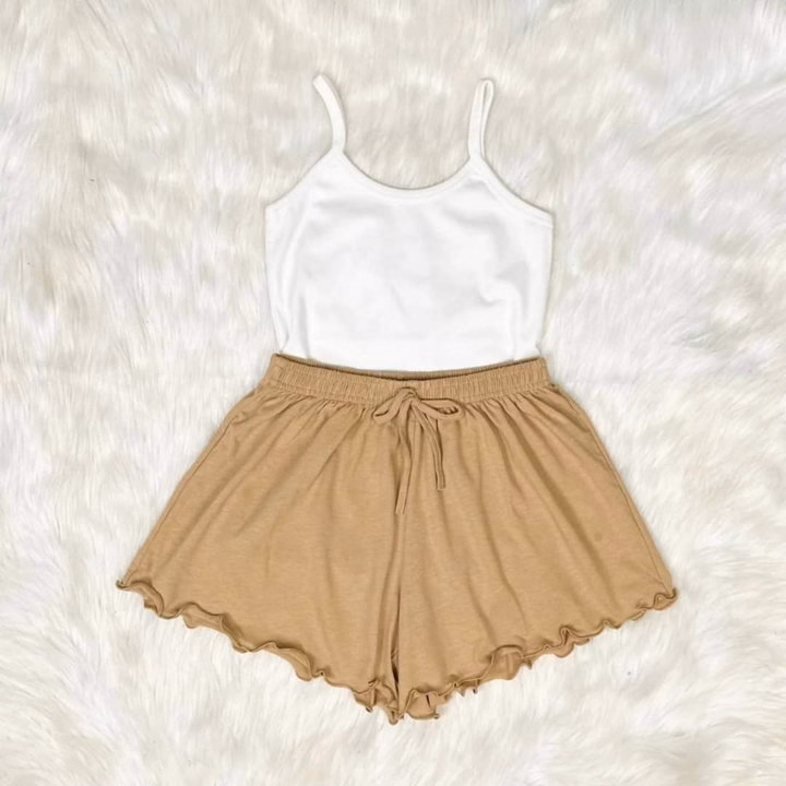 Set Quần Đùi Nữ Tăm Ly + Áo Dây Bún Trơn - Ảnh 7