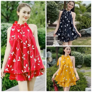 Set Áo Cổ Yếm Kèm Chân Váy Voan Tơ Thêu Hoa Sh100P- Sam Store