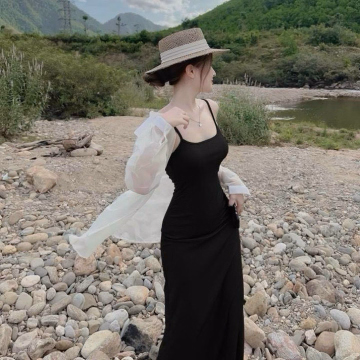 Set Đầm Body 2 Dây(Có Mút) Kèm Áo Khoác Sơ Mi Cài Nút Bh1201- Nana House - Ảnh 4