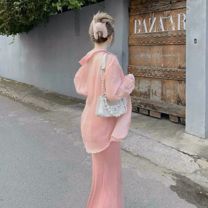 Set Đầm Body 2 Dây(Có Mút) Kèm Áo Khoác Sơ Mi Cài Nút Bh1201- Nana House - Ảnh 10