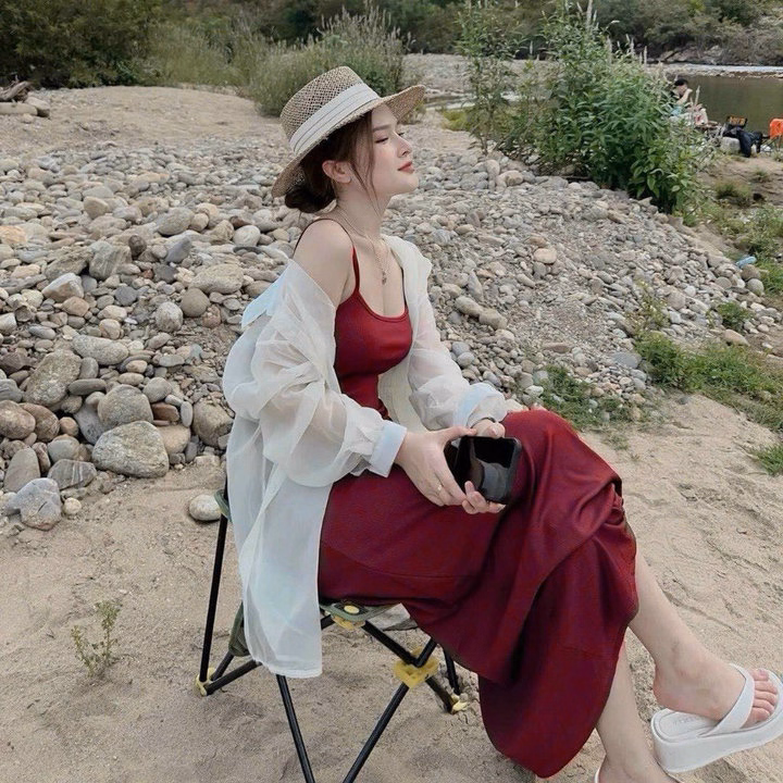 Set Đầm Body 2 Dây(Có Mút) Kèm Áo Khoác Sơ Mi Cài Nút Bh1201- Nana House - Ảnh 16