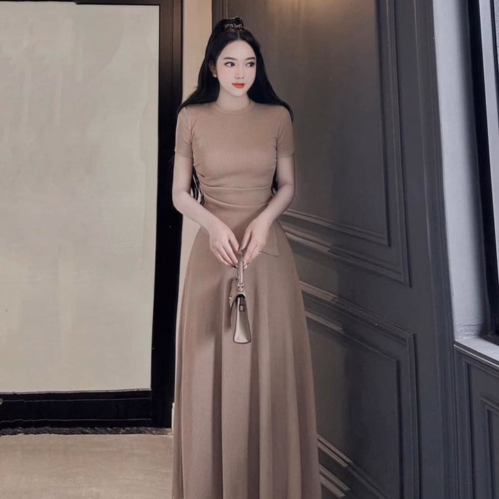 Set Bộ Đồ Nữ Váy Tăm Lạnh Xẻ Tà St80O- Sam Store - Ảnh 4