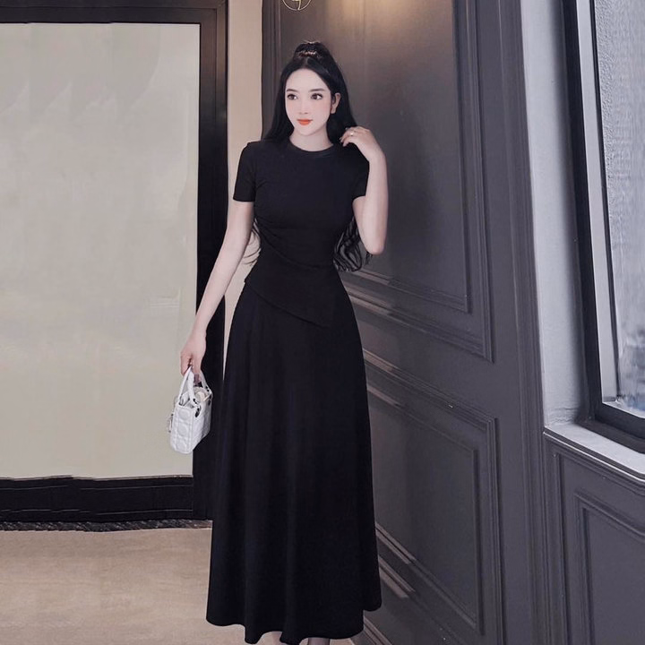 Set Bộ Đồ Nữ Váy Tăm Lạnh Xẻ Tà St80O- Sam Store - Ảnh 6