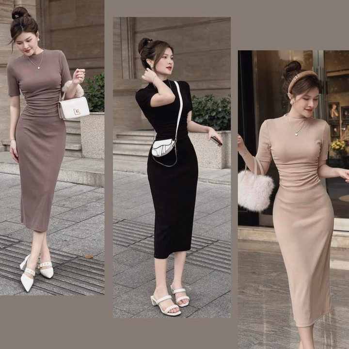 Đầm Váy Nữ Dáng Dài Thun Tăm Lạnh Ôm Body Bt66P- Nana House - Ảnh 4