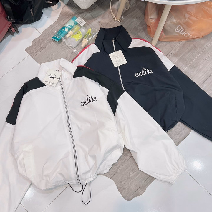 Áo Khoác Dù Croptop Cánh Dơi Nữ Phối Khóa Kéo Họa Tiết Celire Tôn Dáng -Htm Fashion - Ảnh 2