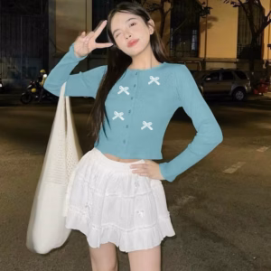 Set Bộ 3 Món Áo Khoác & Áo Thun Chất Tăm Lạnh Phối Chân Váy Tơ 2 Lớp Bh1850- Nana House