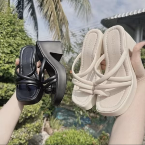 Dép Xuồng Nữ Xỏ Ngón Đan Dây Đế Pu 7 Phân Phối Quai Mềm Thời Trang Hè Larita 373