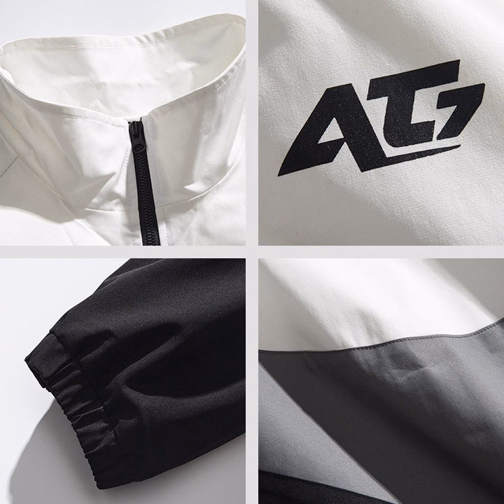 Áo Khoác Dù Cặp Đôi Nam Nữ Cổ Đứng Họa Tiết At7 Phối Khóa Kéo -Htm Fashion - Ảnh 4