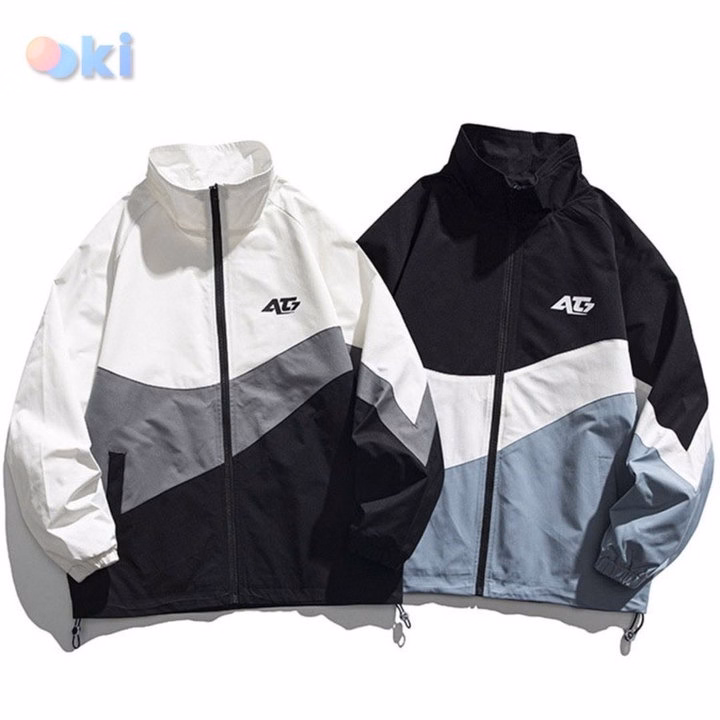 Áo Khoác Dù Cặp Đôi Nam Nữ Cổ Đứng Họa Tiết At7 Phối Khóa Kéo -Htm Fashion - Ảnh 6