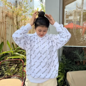 Áo Hoodie Nam Nữ In Nhiều Chữ Guess Có Nón Chống Nắng -Htm Fashion