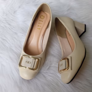 Giày Nữ Mũi Vuông, Gót Vuông, Đế Cao 5 Cm, Siêu Xinh- Haanh