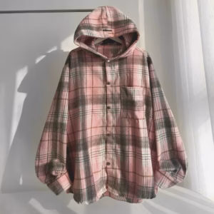 Áo Sơ Mi Flannel Shirt Kẻ Caro Dài Tay Có Mũ Form Rộng Unisex Nam Nữ Úniex Chống Nắng Cúc Bấm Nam Nữ Mặc Đẹp U63
