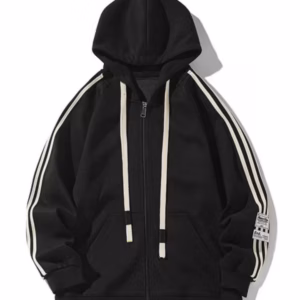 Áo Khoác Unisex Nam Nữ Vải Nỉ Ngoại Trơn Phối Sọc Có Logo Tay Form Rộng Đẹp Ut83 - Golden Dream