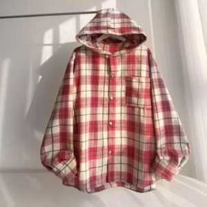 Áo Khoác Sơ Mi Caro Có Mũ Form Rộng Vải Kate Bố Dày Dặn Nam Nữ Đều Mặc Được Hottrend Ut84 - Golden Dream