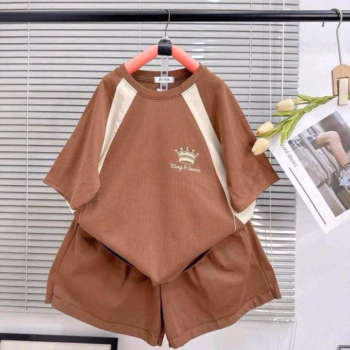 Sét Bộ Mùa Hè Chữ King Qeen Hình Vương Miện - Ảnh 2