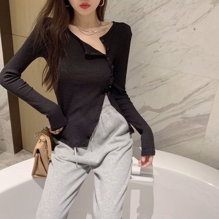 Áo Kiểu Thun Gân Cài Nút 1 Bên - Lê Phương Boutique - Ảnh 4