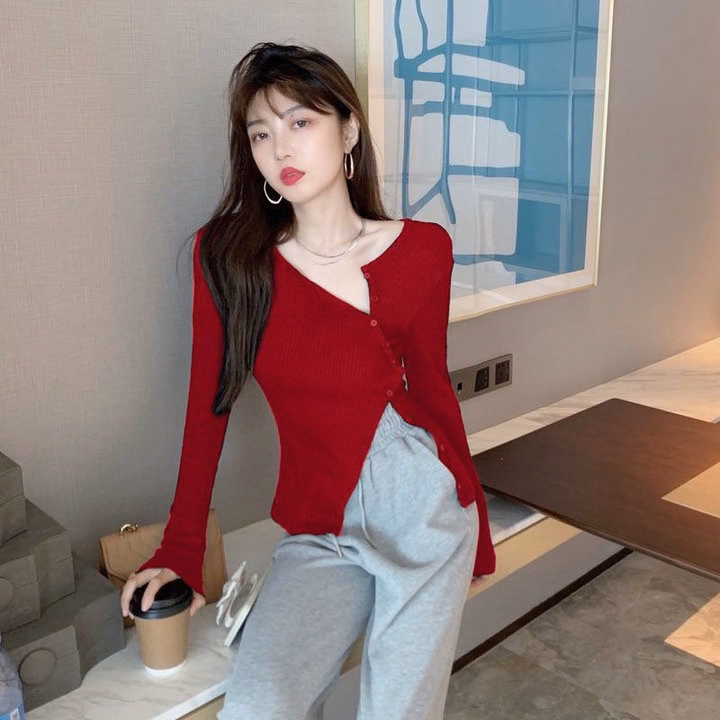 Áo Kiểu Thun Gân Cài Nút 1 Bên - Lê Phương Boutique - Ảnh 3