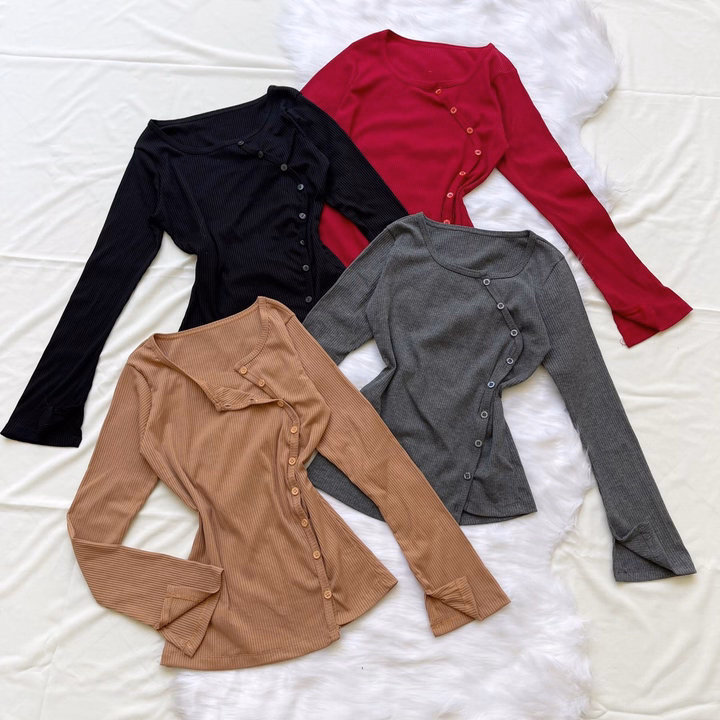 Áo Kiểu Thun Gân Cài Nút 1 Bên - Lê Phương Boutique - Ảnh 13