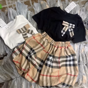 Set Áo Nơ Kèm Quần Caro Bí - Lê Phương Boutique