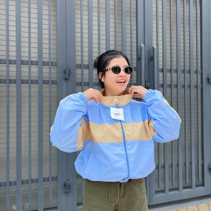 Áo Khoác Dù Nam Nữ 2 Lớp Cổ Bẻ Phối Khóa Kéo Thiết Kế Áo 2 Màu Phong Cách -Htm Fashion - Ảnh 2