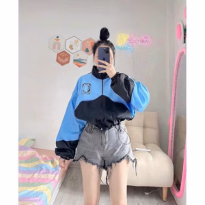 Áo Khoác Dù Nữ Croptop Dáng Lửng Họa Tiết Chữ Celnie Chất Dù 2 Lớp Thoáng Mát -Htm Fashion