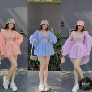 Set Bộ 3 Món Xốp Sọc Đi Biển S105Ht - Sam Store