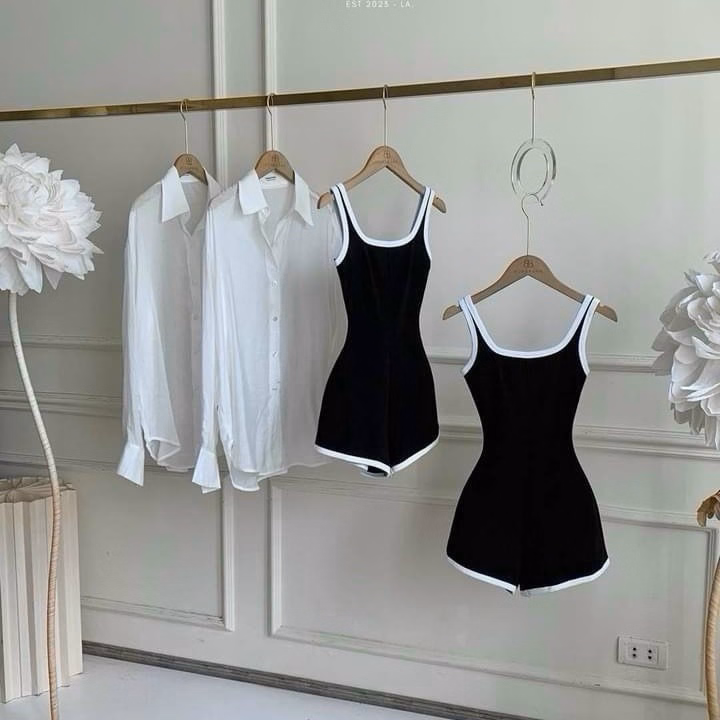 Set Đi Biển Jum Tăm Lạnh Viền Né Kèm Áo Sơ Mi Tơ S17- Nana House - Ảnh 8