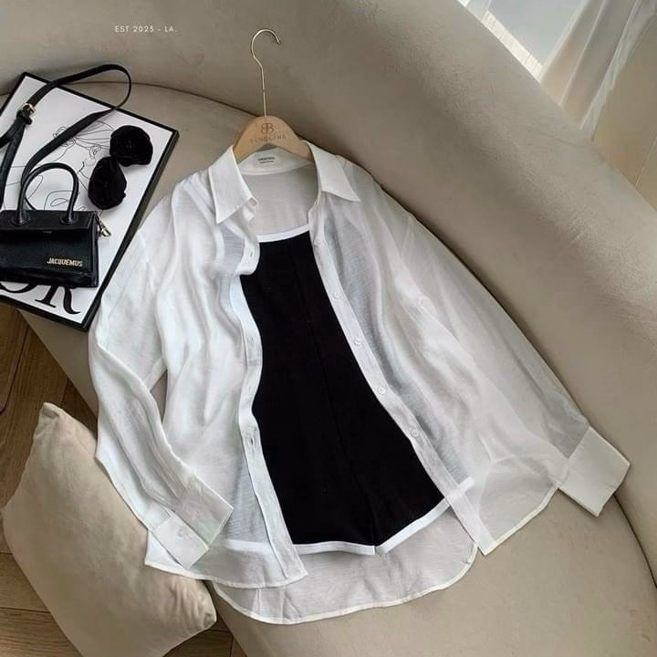 Set Đi Biển Jum Tăm Lạnh Viền Né Kèm Áo Sơ Mi Tơ S17- Nana House - Ảnh 9