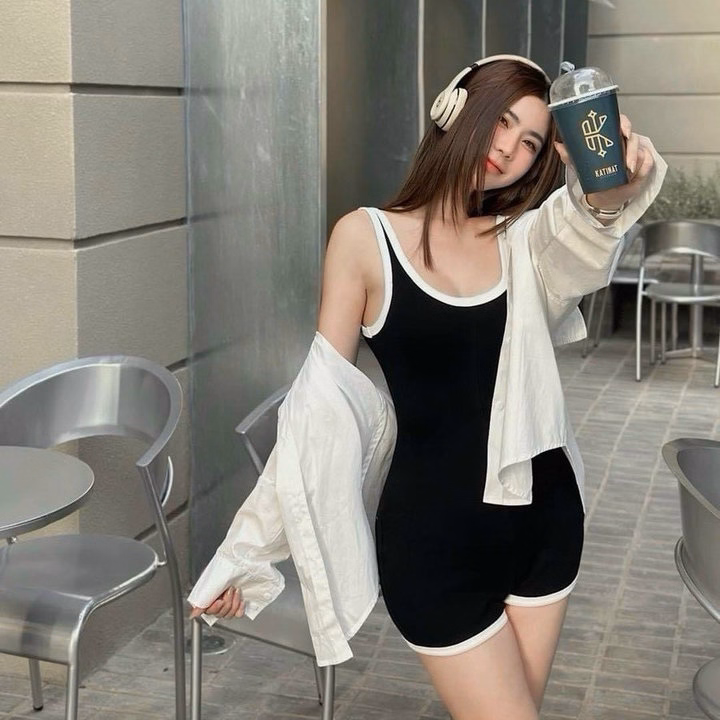 Set Đi Biển Jum Tăm Lạnh Viền Né Kèm Áo Sơ Mi Tơ S17- Nana House