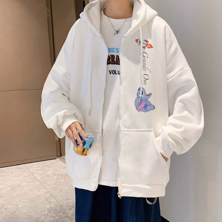 Áo Khoác Hoodie Nam Nữ Có Nón Phối Khóa Kéo In Pikachu Xanh Grande One Dễ Thương -Htm Fashion - Ảnh 2