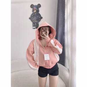 Áo Khoác Nỉ Dệt Nữ Form Rộng Túi Có Khóa Kéo Nón Rộng Dày Chống Nắng Tốt-Htm Fashion