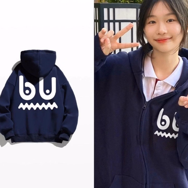 Áo Khoác Hoodie Nam Nữ Phối Khóa Héo Họa Tiết Bu Chất Nỉ Dày Mịn Có Nón -Htm Fashion - Ảnh 2