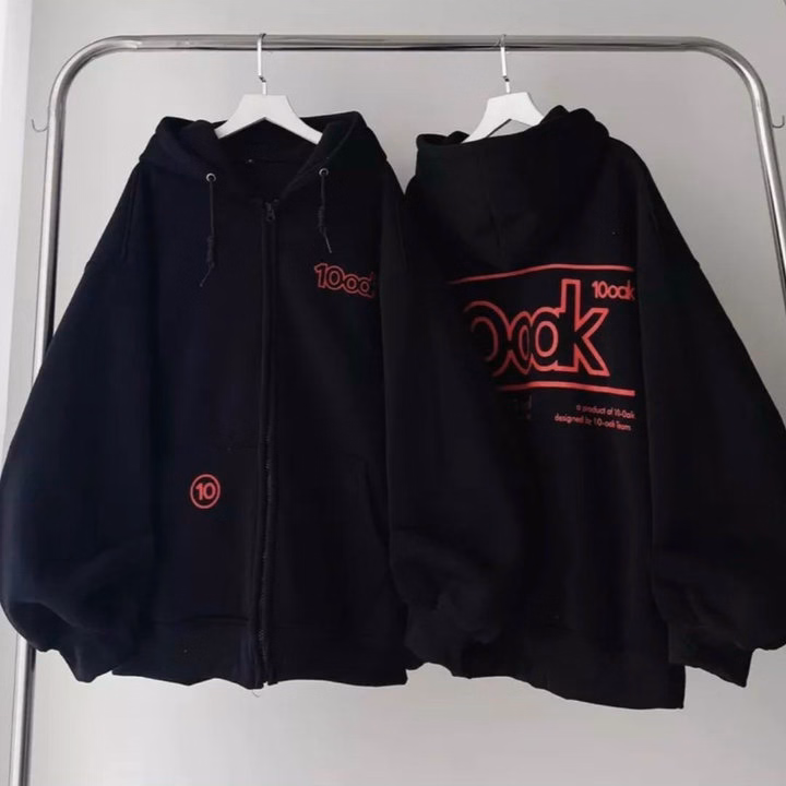 Áo Khoác Hoodie Nam Nữ Phối Khóa Kéo Họa Tiết 100Ok Chất Nỉ Mịn Dày Chống Nắng Tốt -Htm Fashion - Ảnh 2
