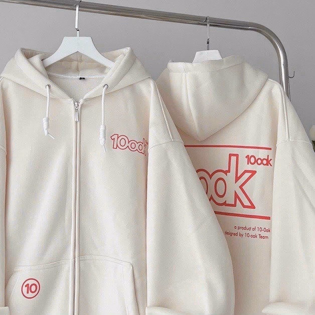 Áo Khoác Hoodie Nam Nữ Phối Khóa Kéo Họa Tiết 100Ok Chất Nỉ Mịn Dày Chống Nắng Tốt -Htm Fashion