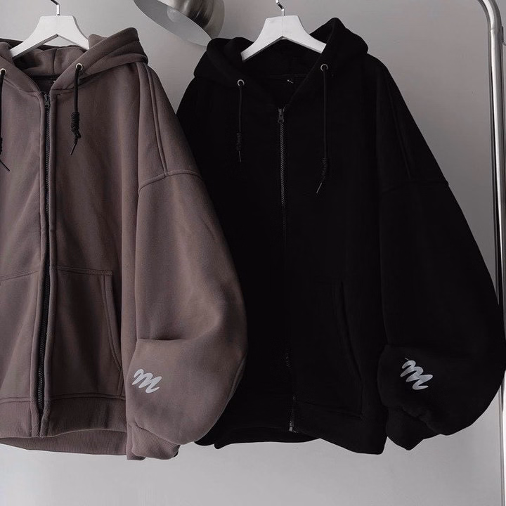 Áo Khoác Hoodie Nam Nữ Có Nón Form Rộng Họa Tiết Chữ M Phản Quang Như Hình -Htm Faashion - Ảnh 5