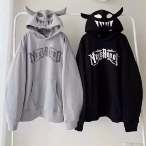 Áo Hoodie Nam Nữ Form Rộng Thiết Kế Cặp Sừng Ở Nón Như Hình Chất Nỉ Mịn Dày -Htm Fashion