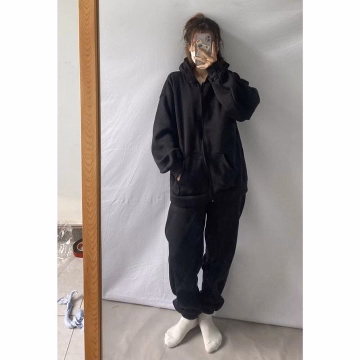 Set Bộ Quần Jogger Trơn Mix Kèm + Áo Khoác Nỉ Trơn - Ảnh 8