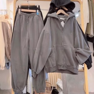 Set Bộ Quần Jogger Trơn Mix Kèm + Áo Khoác Nỉ Trơn