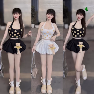 Set Áo Yếm Icon Kèm Quần Bí 2 Lớp - Lê Phương Boutique