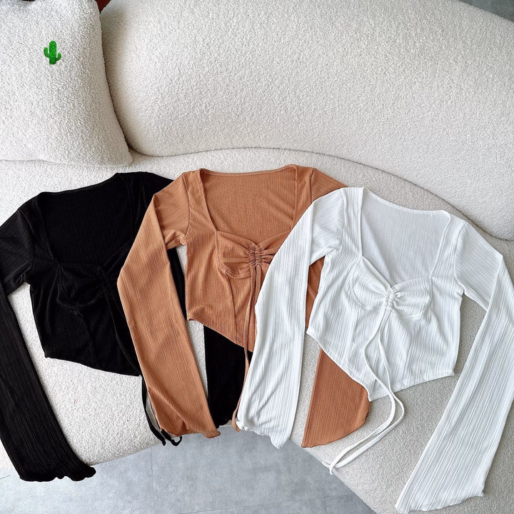 Áo Kiểu Rút Dây Tay Loe Gân Đũa - Lê Phương Boutique - Ảnh 5