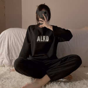 Set Bộ Quần Jogger Đen Mix Kèm + Áo Swt Alrd Đen