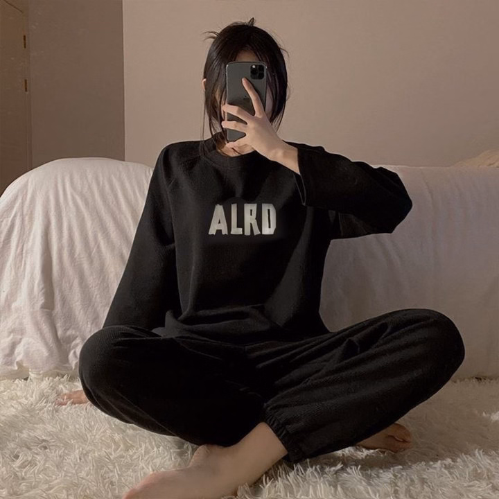 Set Bộ Quần Jogger Đen Mix Kèm + Áo Swt Alrd Đen