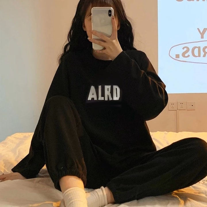 Set Bộ Quần Jogger Đen Mix Kèm + Áo Swt Alrd Đen - Ảnh 3