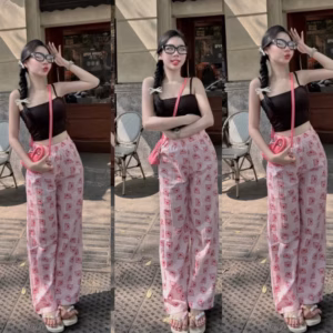 Sét Quần Hoạt Hình Cute +Mix Áo 2 Dây Bún Trơn