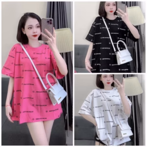 [ Rẻ Vô Địch ] Áo Thun Cotton Su Form Rộng Tay Lỡ - Balenciaga