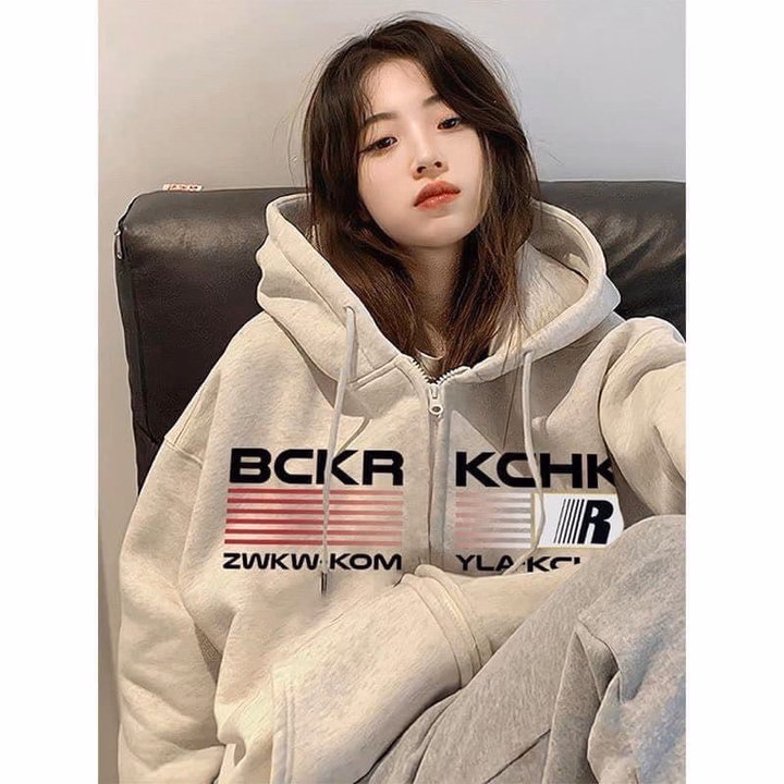 Áo Khoác Hoodie Nam Có Nón Phối Khóa Kéo In Chữ Bckr Kchk Chất Nỉ Mịn Dày Cao Cấp -Htm Fashion - Ảnh 3